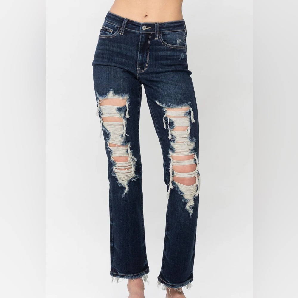 Judy Blue Mid Rise Destroyed Jeans